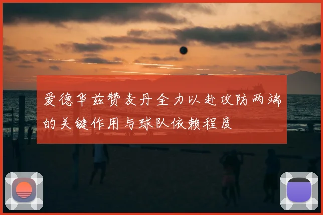 爱德华兹赞麦丹全力以赴攻防两端的关键作用与球队依赖程度